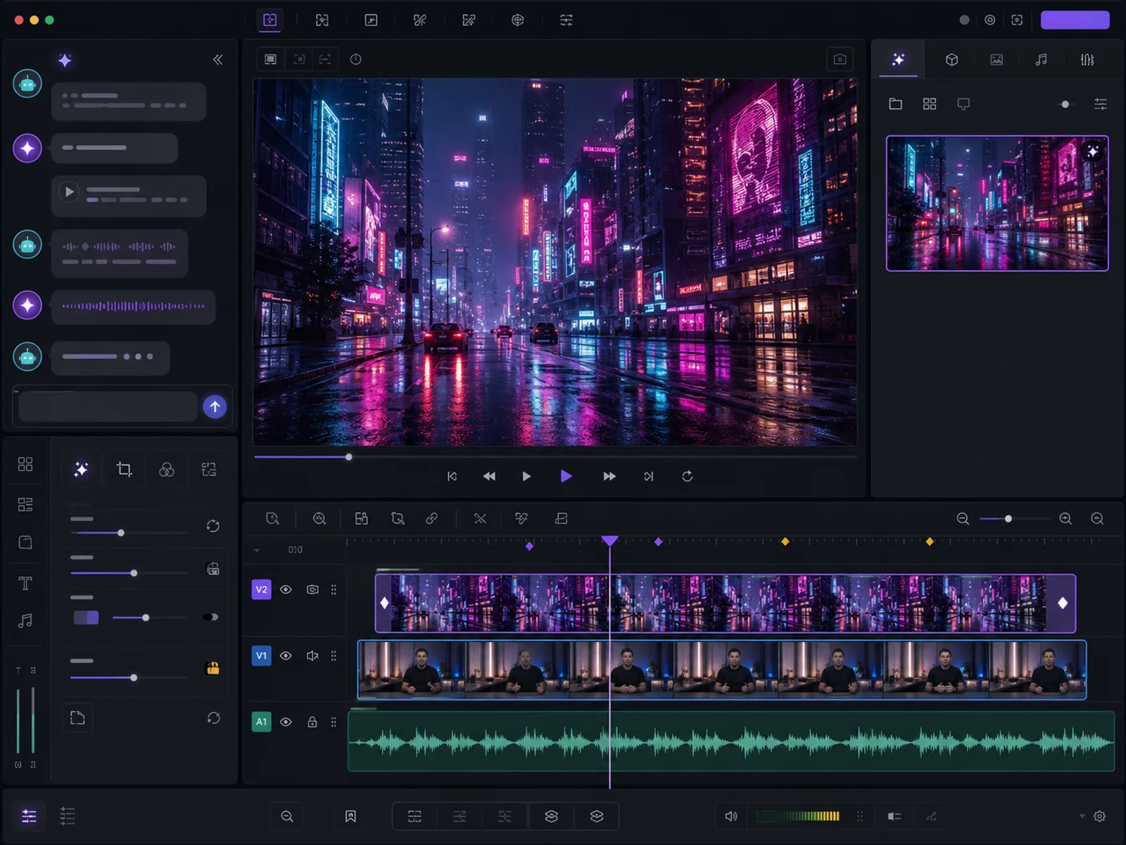 AI 生成的 B-roll 素材自动铺到新轨道